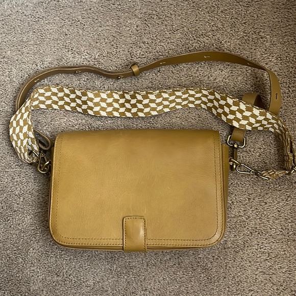 Madewell Handbags - Madewell The Transport Flap Shoulder Bag: Checkerboard Webbing Strap Edition